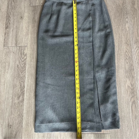 PENCIL SKIRT Vintage SPORT COLLECTION Wool-like Gabardine Grey Midi Sz 4 - Picture 8 of 10